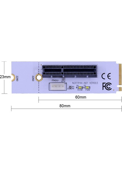 Ngff M.2 - Pcı-E 4x Yükseltici Kart M2 Anahtar M - Pcıe X4 Adaptörü, Eth Bitcoin Madenci Madenciliği Için LED Gerilim Göstergesi ile (Yurt Dışından) indirimleri