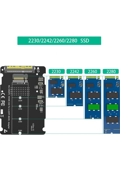 Masaüstü Bilgisayarlar Için 2'si 1 Arada M.2 Nvme Pcı-E / Ngff Sata Ssd'den U.2 SFF-8639 Kombo Adaptörü (Yurt Dışından) indirimleri