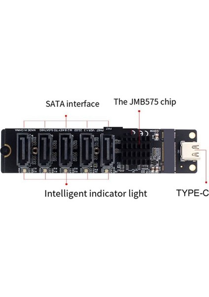 Adaptör Kartı Type-C'den Sata'ya 5 Portlu Sata3 6gbps USB10G Genişletme Adaptör Kartı JM575+JMS580 (Yurt Dışından) fırsatları