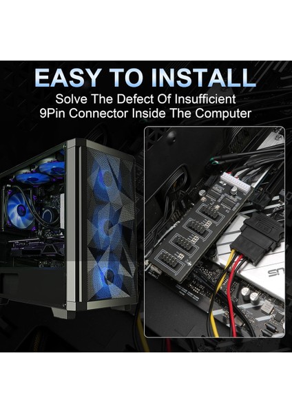 9pin USB Başlık Ayırıcı, Sata Güç Kablolu USB 2.0 Başlık Ayırıcı, Cpu/rgb Işık/yazıcı Için Dahili USB Hub (Yurt Dışından) fırsatları