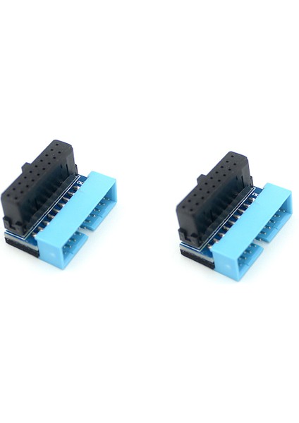 2 Adet Usb3.0 19/20PIN Direksiyon Bağlantı Soketi Masaüstü Bilgisayar Anakartı Dikey Pin Tutucu 90 Derece Dirsek Fişi, Typea (Yurt Dışından)