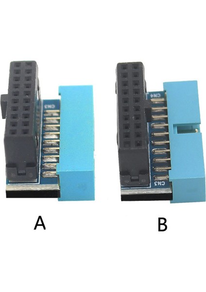 2 Adet Usb3.0 19/20PIN Direksiyon Bağlantı Soketi Masaüstü Bilgisayar Anakartı Dikey Pin Tutucu 90 Derece Dirsek Fişi, Typea (Yurt Dışından)