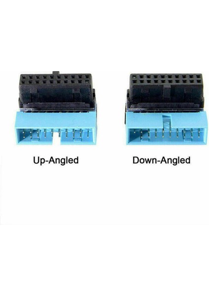 2 Adet Usb3.0 19/20PIN Direksiyon Bağlantı Soketi Masaüstü Bilgisayar Anakartı Dikey Pin Tutucu 90 Derece Dirsek Fişi, Typea (Yurt Dışından)