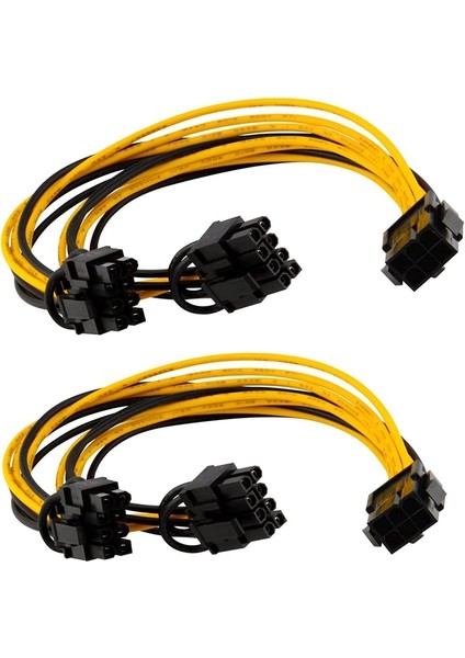 Pin - 2 x Pcıe 8 (6+2) Pin Grafik Kartı Pcı-E Express VGA Ayırıcı Güç Uzatma Kablosu (2 Paket) (Yurt Dışından)