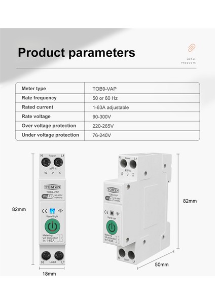 Tomzn 63A Tuya Wifi Mcb Devre Kesici Aşırı Akım Düşük Gerilim Koruması Güç Ölçümü Kablosuz Uzaktan Kumanda Anahtarı (Yurt Dışından) indirimleri