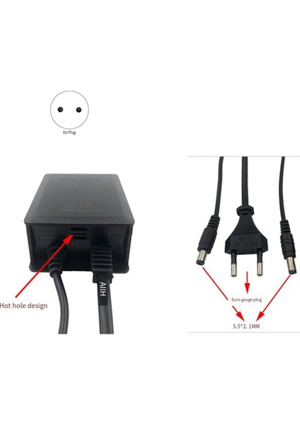 12V 2A Güç Adaptörü Su Geçirmez Güç Kamerası Yağmur Geçirmez Güç Adaptörü Ab Fişi B ile Işık Şeridi Kaynağı (Yurt Dışından) modelleri
