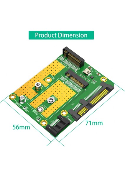 Çift M.2(Ngff) Ssd'den Çift Sata3 Adaptör Kartına (Yurt Dışından) indirimleri
