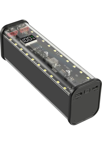 8 Yuvalı 18650 Dıy Power Bank Kılıfı Hızlı Şarjlı Power Bank Kılıfı Büyük Kapasiteli Dijital Ekranlı Pil Depolama Siyah (Yurt Dışından)