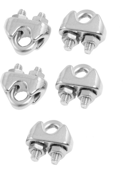 5 Adet 304 Paslanmaz Çelik Eyer Kelepçe Kablo Klipsi 3/25 "3mm Tel Halat Için (Yurt Dışından)