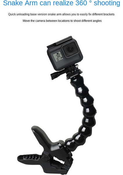 Gopro Djı Hero Hd Sjcam Aksiyon Kamerası Klips Braketi Aksesuarı Için Kelepçe Kol Montajı Ayarlanabilir Kaz Boynu Tutucu (Yurt Dışından)
