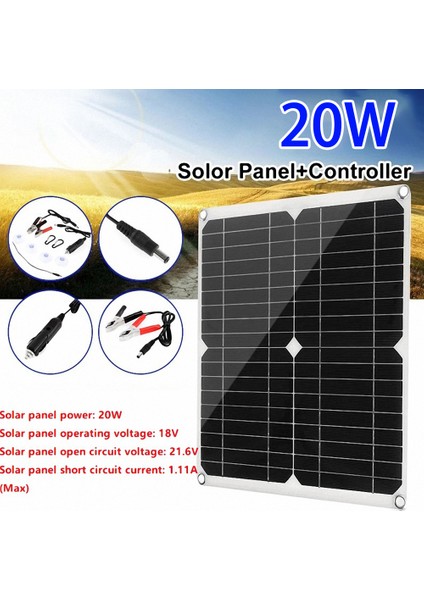 20W 18V Araba Aküsü Güneş Enerjisi Şarj Cihazı Açık Taşınabilir USB Monokristal Güneş Paneli Cep Telefonu Eylem Kamera Araba Için (Yurt Dışından) fırsatları