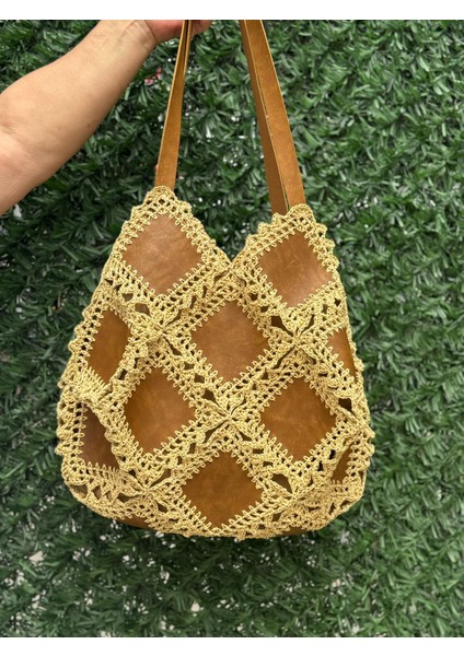 Deri- Hasır El Örgüsüçanta fiyatları