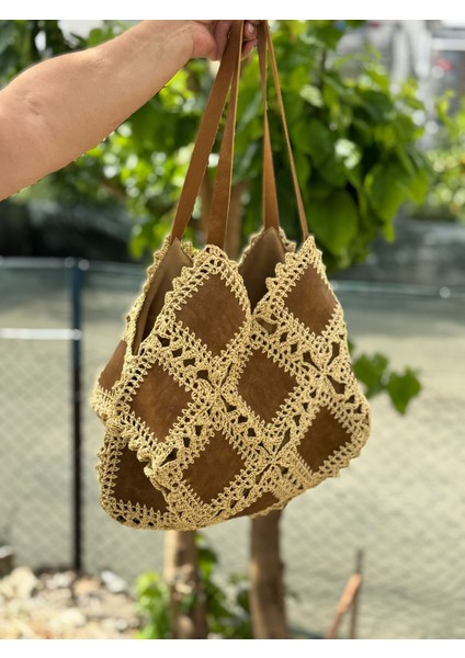 Deri- Hasır El Örgüsüçanta modelleri