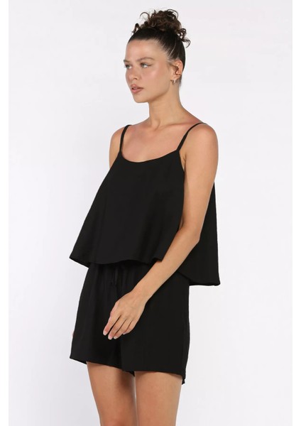 Kadın Ayarlanabilir Askılı Bluz Bel Lastikli Şort Ikili Takım P-00017791 fiyatları