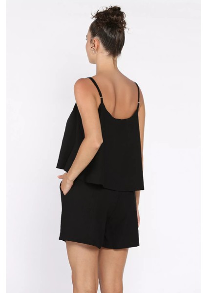 Kadın Ayarlanabilir Askılı Bluz Bel Lastikli Şort Ikili Takım P-00017791 modelleri