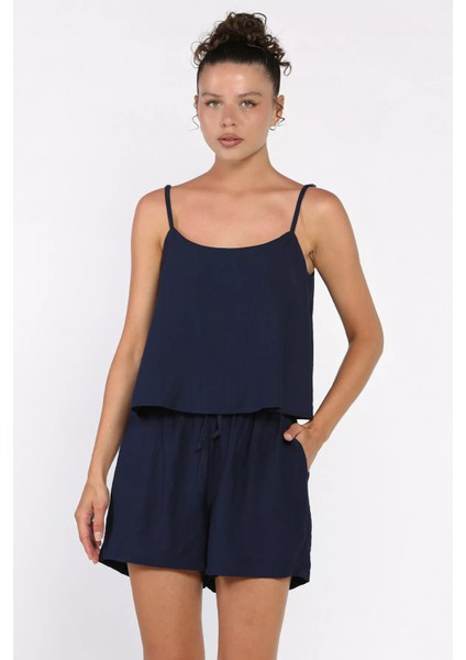 Kadın Ayarlanabilir Askılı Bluz Bel Lastikli Şort Ikili Takım P-00017791 fiyatları