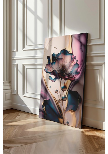 Sıvı Çiçekler Altın Hüzme Kanvas Tablo – NV00283 fiyatları