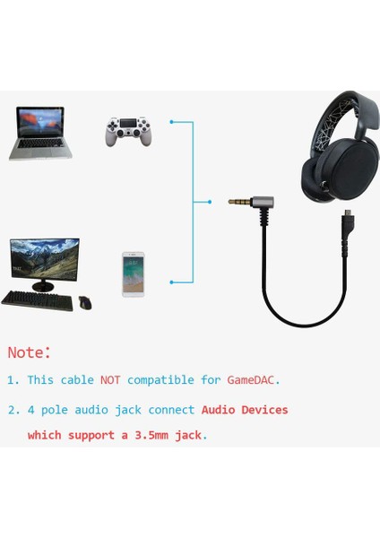 Steelseries Arctis 3/5/7 Pro Oyun Kulaklığı Için Ses Kablosu Esnek Stereo Oyun Kulaklığı Kablosu Değiştirme (Yurt Dışından) indirimleri