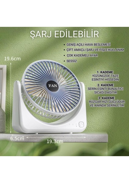 1200MAH Ultra Ferahlatıcı Masaüstü Vantilatör, Portatif, Taşınabilir Hafif Fan, Ofis, Ev Için Mini Fan fırsatları