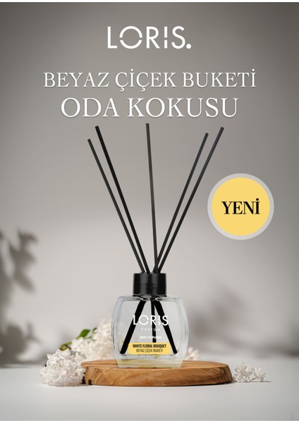 Beyaz Çiçek Buketi Çubuklu Oda Kokusu 120 ml