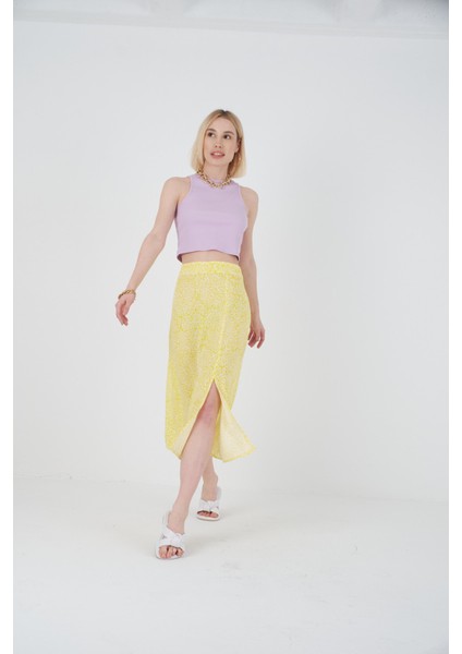 Kadın Yırtmaçlı Midi Etek 7002-451-0007