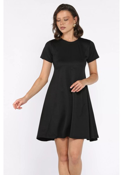 Bisiklet Yaka Kadın Mini Elbise P-00017753