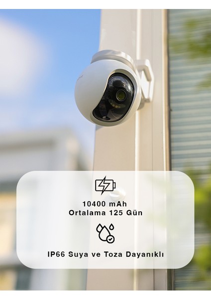 Ezvız Hb8 4 Mp Wi-Fi Bataryalı Ptz Güvenlik Kamerası – 360° Dönebilen, Gece Görüşlü, Akıllı Takip Özellikli, IP66 Su Geçirmez | Fynix Teknoloji