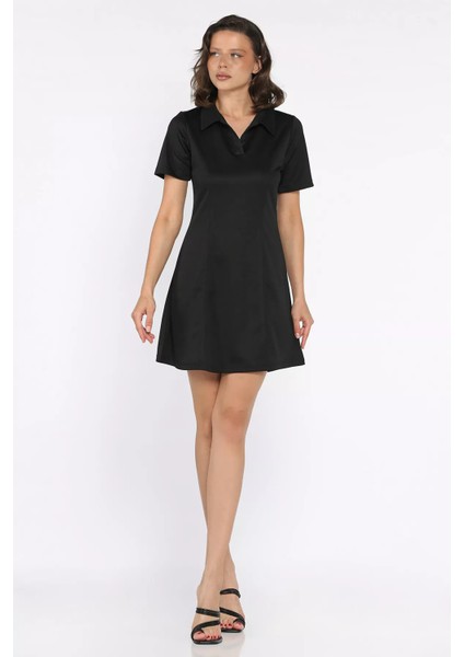 Polo Yaka Kadın Mini Elbise P-00017751