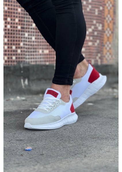 HS063 Beyaz Kırmızı Triko Erkek Spor Ayakkabı fiyatları