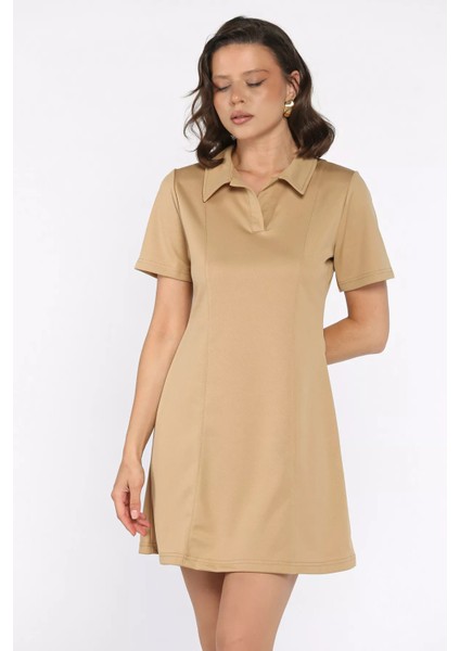 Polo Yaka Kadın Mini Elbise P-00017751