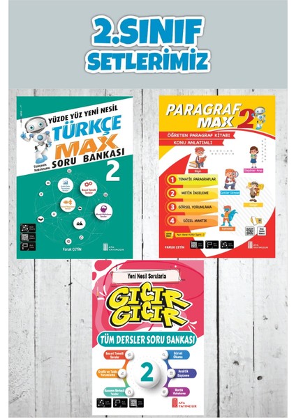 2.sınıf Yüzde Yüz Yeni Nesil Türkçe Max+Paragraf Max Konu Anlatımlı+Gıcır Gıcır Denenmiş 7 Li Deneme