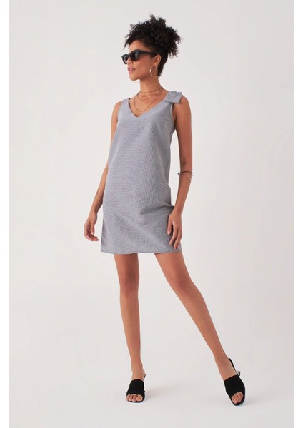 Kadın Kalın Askılı Mini Elbise 7002-450-0009