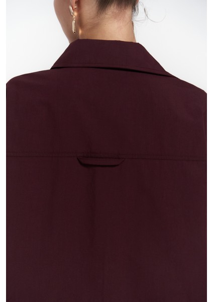 Phoebe Oversize Bordo Gömlek