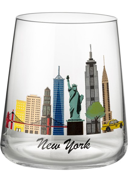 New York City 2'li Su Bardağı Seti - Şeffaf
