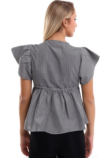 Kadın V Yaka Kısa Kollu Bluz 7002-461-0001 modelleri