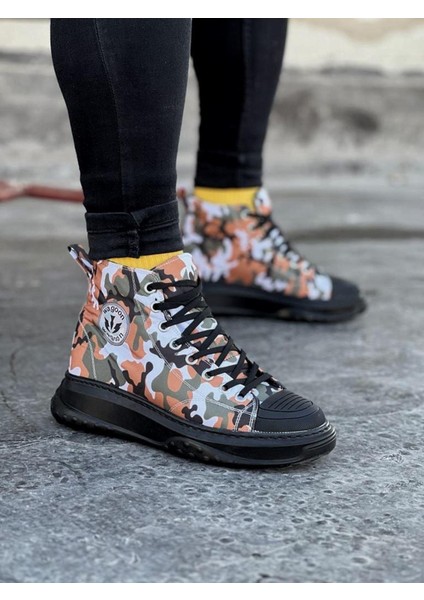 HS017 Koyu Askeri Erkek Yarım Bilek Casual Ayakkabı