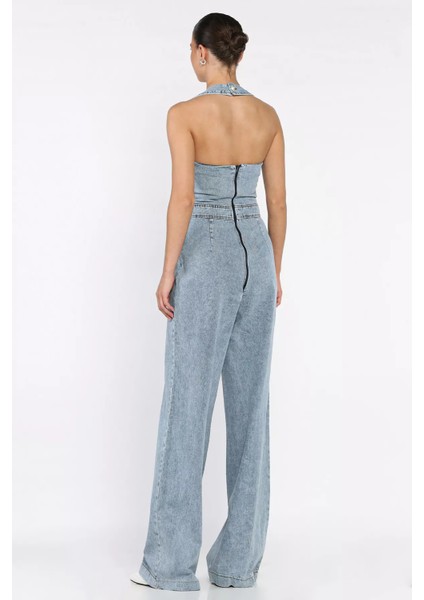 Ön Düğme Detaylı Kadın Jean Kot Tulum P-00017702 modelleri
