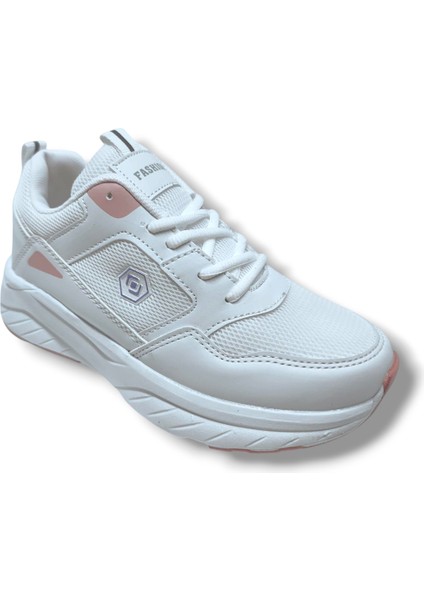 2110-25 Deri Anorak Anatomik Kadın Sneaker Beyaz Pembe