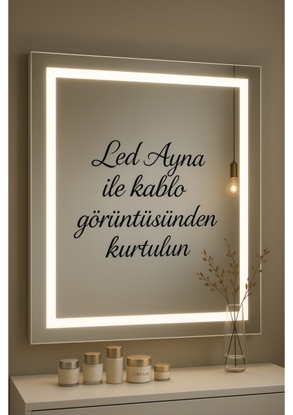 Makyaj Masası Beyaz Takı Aksesuar Düzenleyici Çekmeceli Raflı Aynalı Özel LED Ayna indirimleri