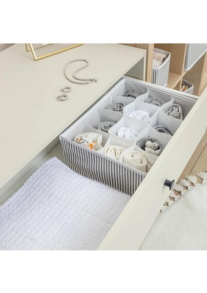 Alas (2 Adet )12 Bölmeli Çok Amaçlı Çekmece Düzenleyici Organizer (Çorap-Iç Çamaşırı Vb) 31X25X12 cm