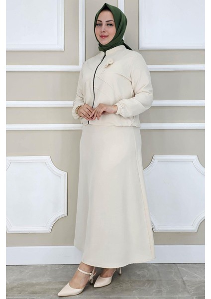 Kadın Taş Detaylı Simli Tesettür Takım fiyatları