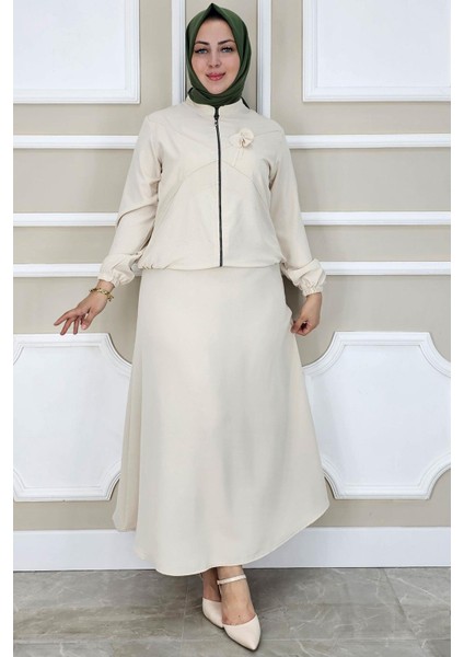 Kadın Taş Detaylı Simli Tesettür Takım modelleri