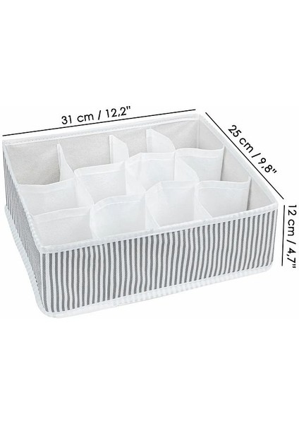 Alas (2 Adet )12 Bölmeli Çok Amaçlı Çekmece Düzenleyici Organizer (Çorap-Iç Çamaşırı Vb) 31X25X12 cm fırsatları