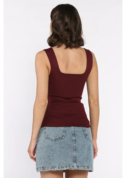 Kare Yaka Askılı Likralı Kadın Triko Bluz P-00017658 modelleri