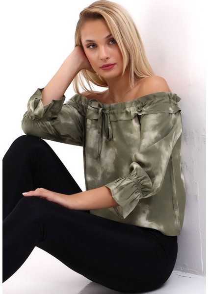 Kadın Uzun Kollu Omuz Dekolteli Bluz 7002-461-0003 modelleri