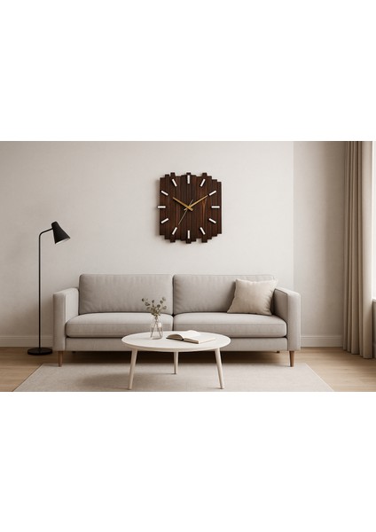El Yapımı Ahşap Duvar Saati (53X41 Cm) – Ceviz Vernikli 1. Sınıf Çam – Dekoratif & Rustik Tasarım fırsatları