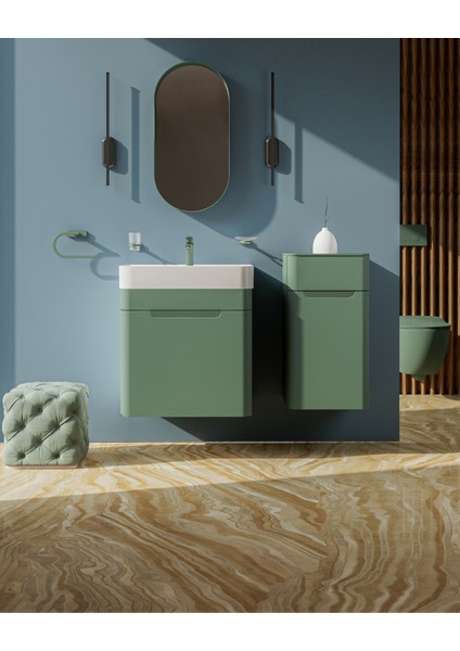 Colorit Çekmeceli Lavabo Dolabı 60 cm Nil Yeşili