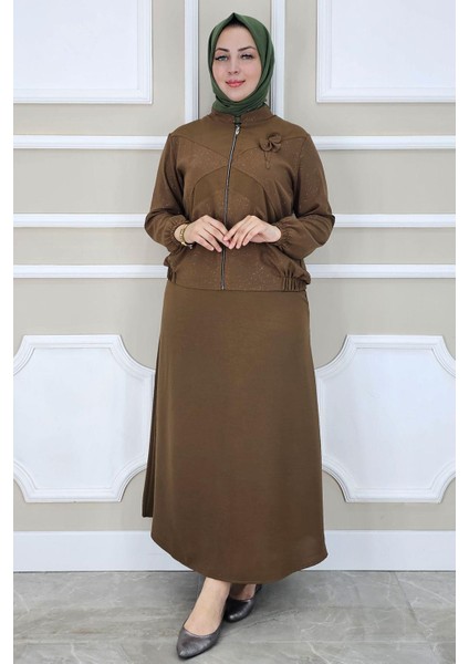 Kadın Taş Detaylı Simli Tesettür Takım modelleri