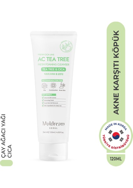 Ac Tea Tree Fresh Foaming Cleanser Yüz Temizleme Köpüğü Sebum Dengeleyici Çay Ağacı Yağı Kore 120ml