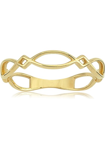 Gümüş Yüzük - Örgü Taşsız 925 Ayar Gümüş Alyans Yüzük